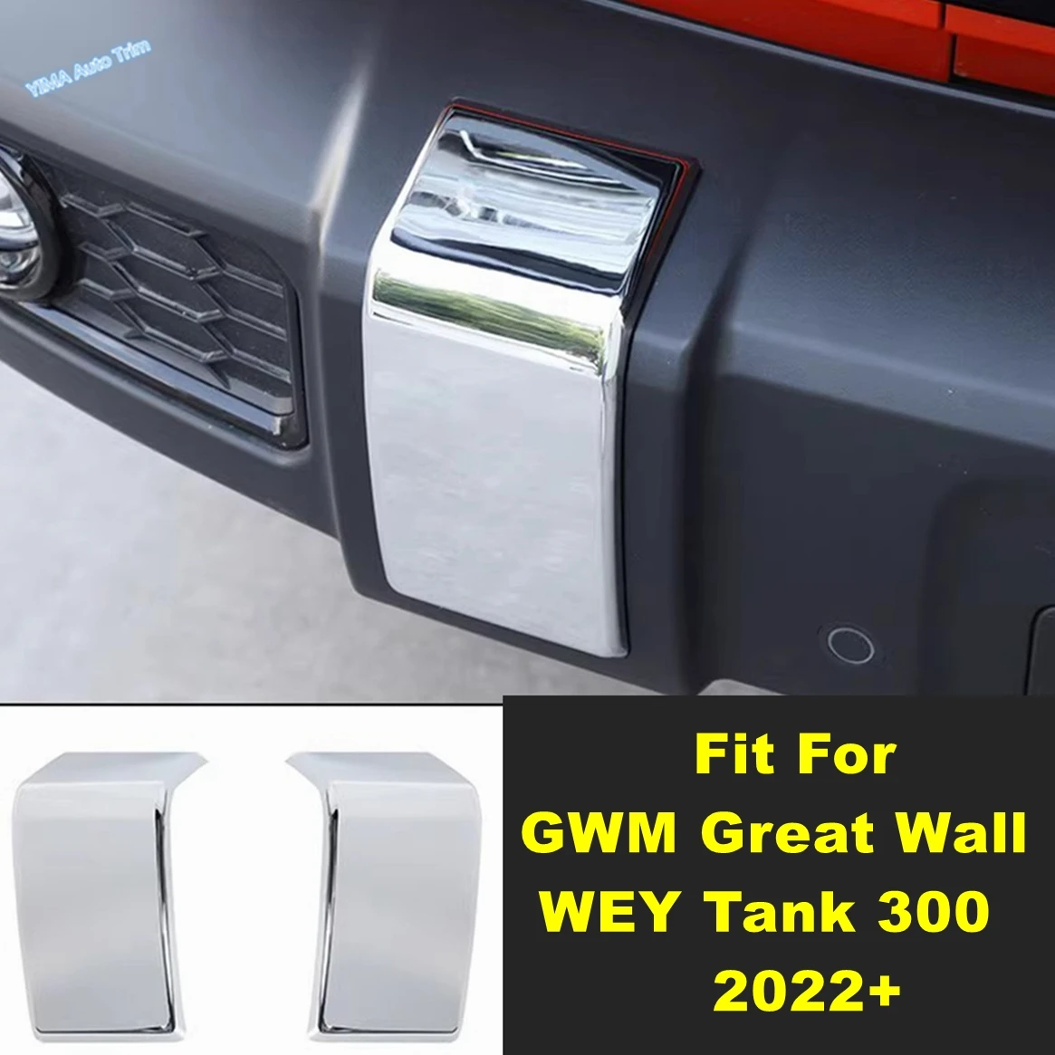 For GWM Great Wall WEY Tank 300 2022 2023 Front Bumper Anti Hit Protection Corner Sequins Stickers Frame Cover Trim Accessories