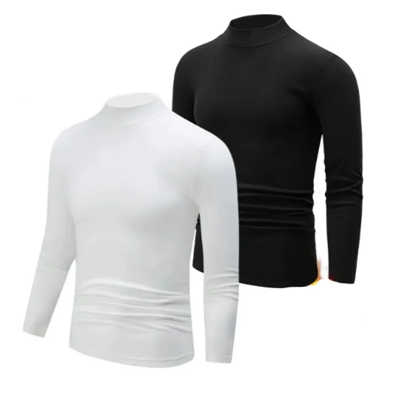 Warme Unterwäsche Top Herren Herbst Winter Neue Warme Grundlegende Stil Herbst Männer Eng Anliegende High Neck Slim Fit Langarm T-shirt