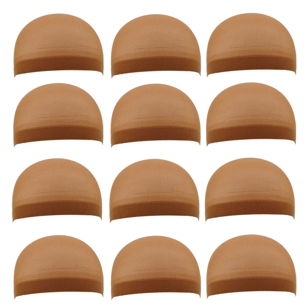 12pieces(6bags) hair net wig liner cheap wig caps for making wig spandex net elastic dome wig cap free shipping