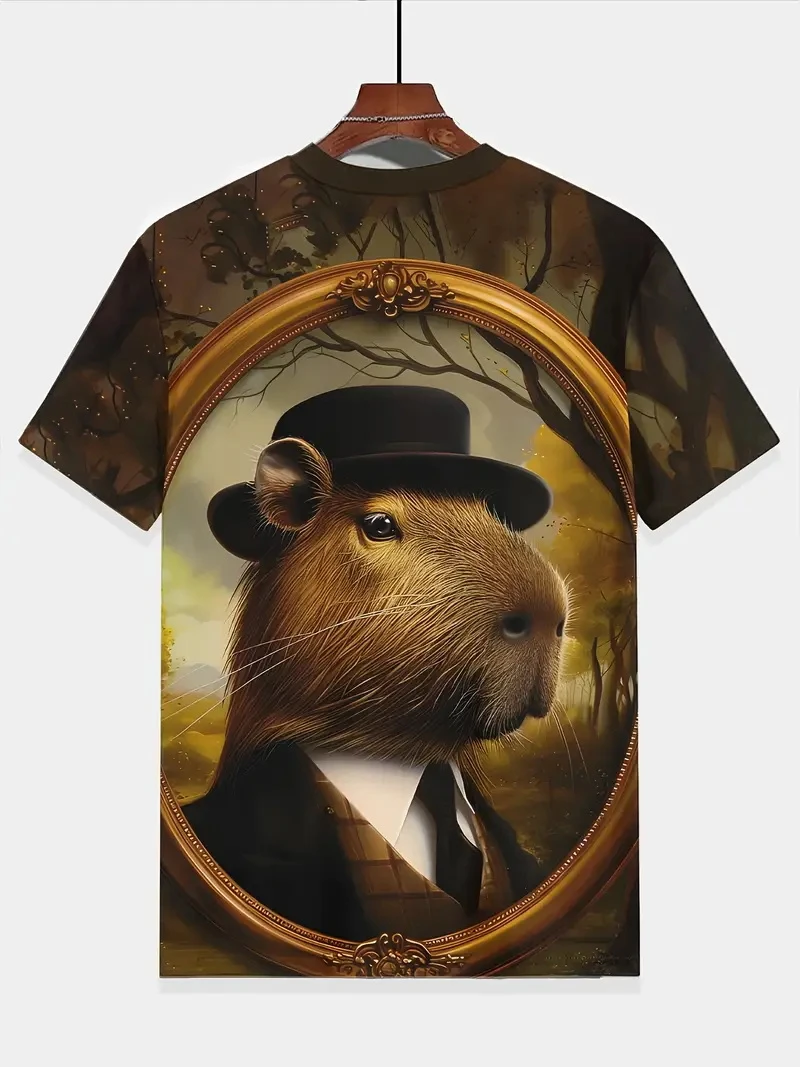 2025 New Fashion Street Cartoon Tshirt Funny Capybara 3D Print Children Short Sleeve Clothes Boys Girls Tees Tops Birthday Gifts