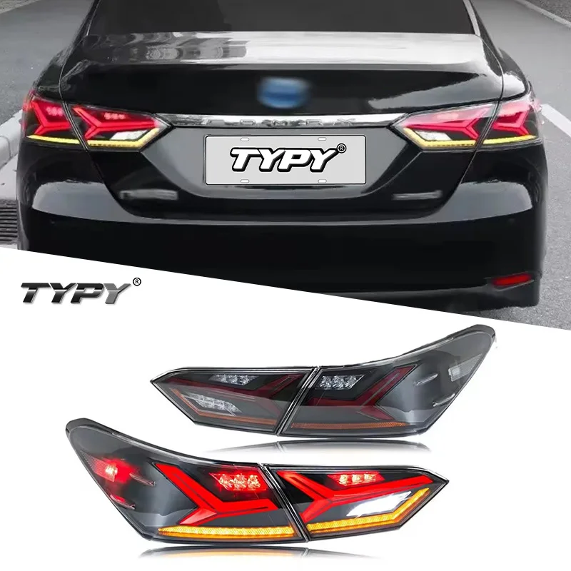 

Автомобильный задний фонарь для Toyota 8th Camry, модифицированный светодиодный задний фонарь в стиле рыбьей кости, задний фонарь 2018 2019 2020 2021 2022