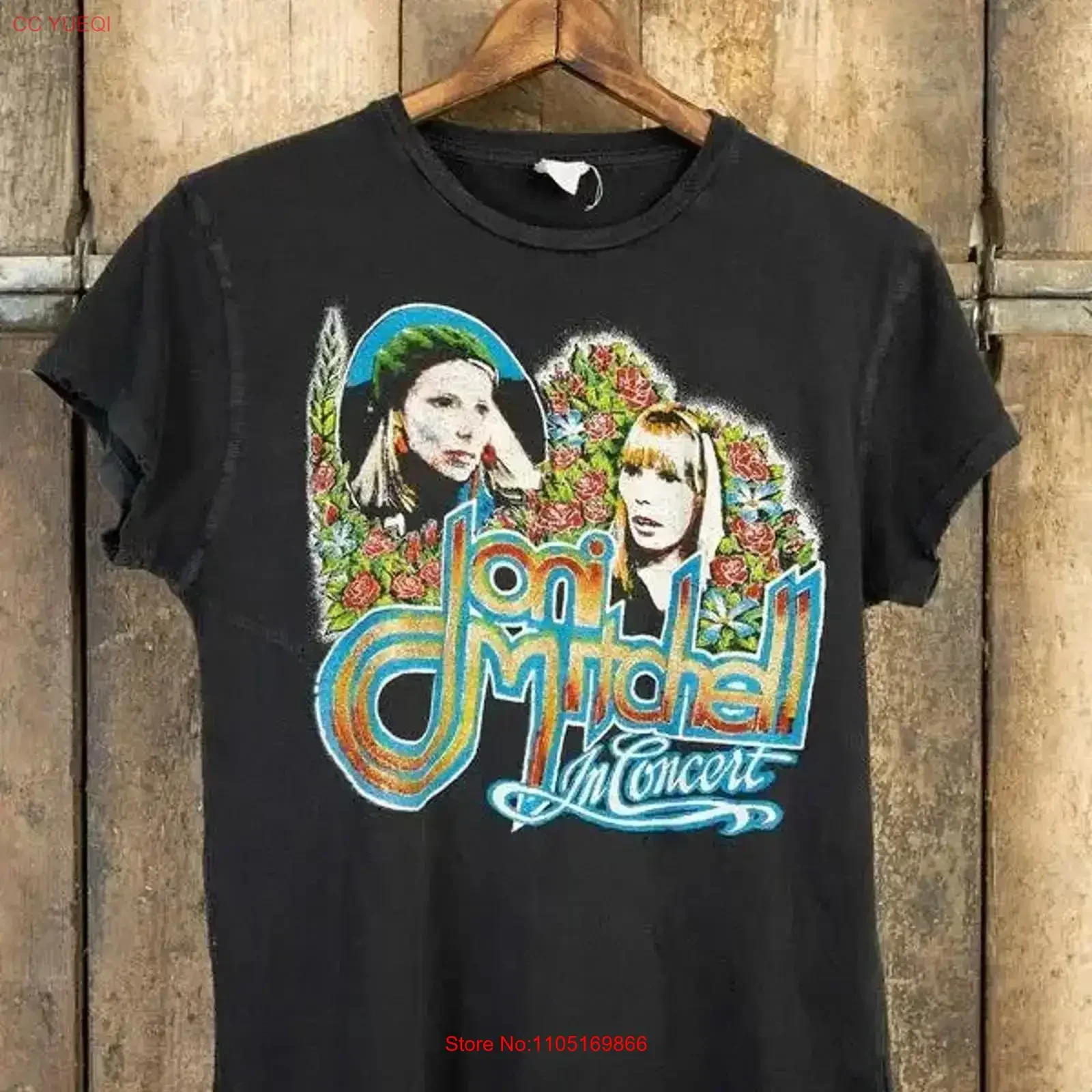 تي شيرت جوني ميتشل الكلاسيكي من القطن الفحم S 5XL IM0511 ملابس مصممة برسومات مغسولة ملابس خروج عصرية عتيقة قليلاً