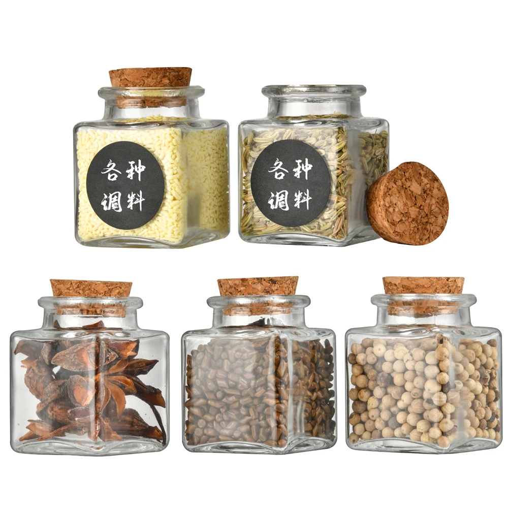 24 Units Kit Kitchen Glass Storage Jar 50ml 2oz Glass Seasoning Bottle Salt Pepper Spice Glass Jars Glass Honey Jar