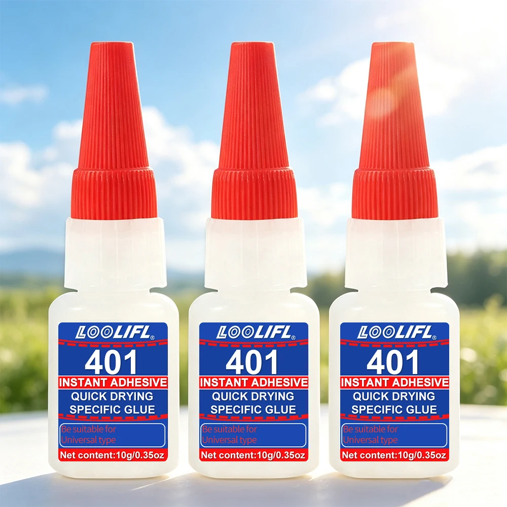 Loolifl 401 Super Instant Adhesive Fast Dry Waterproof Multi Material Repair Glue for Metal Plastic Ceramic Leather DIY Crafts