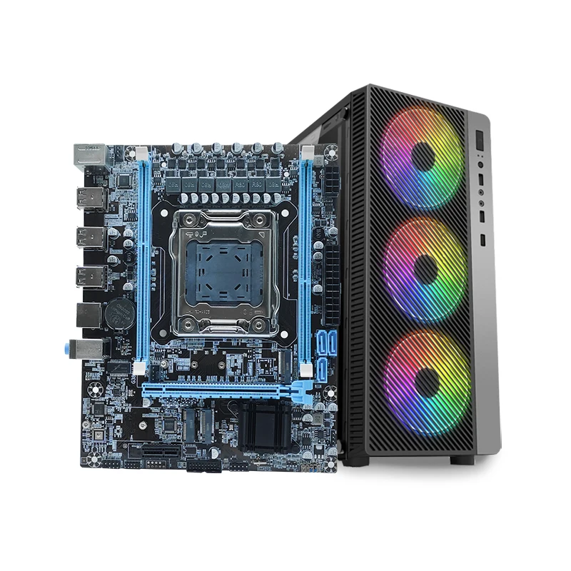 Conjunto de placa-mãe para jogos MOUGOL X79 com CPU Intel Xeon E5 2650 V2 Dual-channel DDR3 16*1 RAM para componentes de computador Mainboard