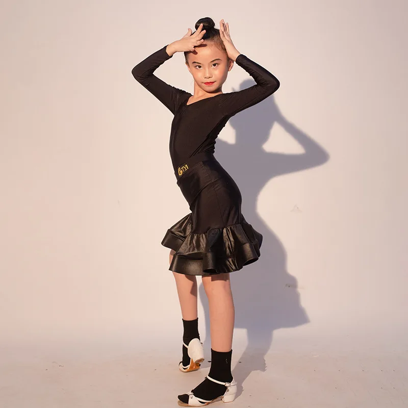 Advanced Latin Dance Dress 2024 New Summer Girls' Practice Performance Dress Children's Dance Split Set 라틴댄스복 원피스