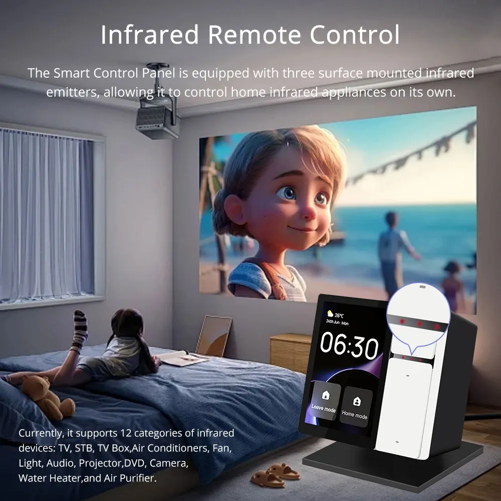 Zemismart 3.5 بوصة لوحة تحكم مركزية ذكية تعمل مع Tuya المدمج في BLE Sig Mesh IR التحكم شاشة تعمل باللمس تأتي مع قاعدة المكونات
