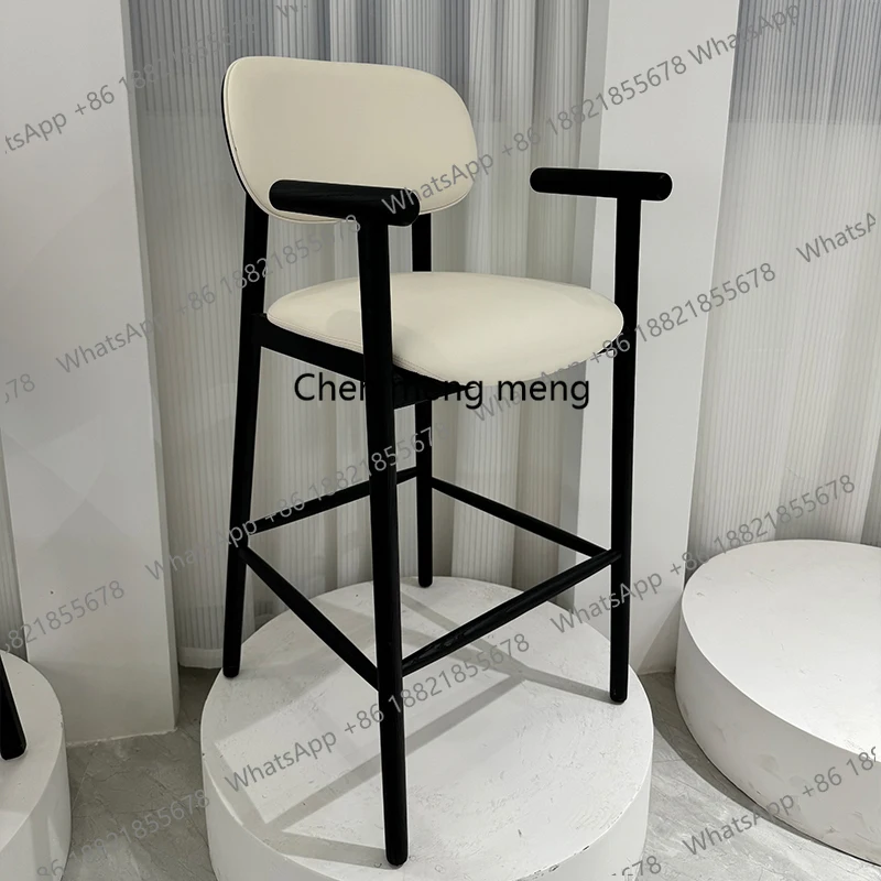 

Balcony Outdoor Bar Stools Luxury With Back Designer Accent Arm Barstools Ergonomic Comfortable Taburete Alto Home Furniture