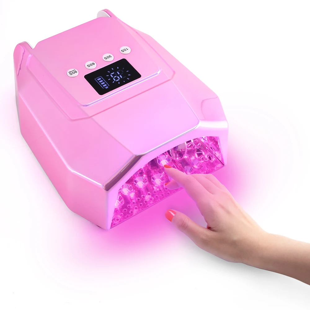 2024 Private Label Gradient Color 98W Portable Cordless Rechargeable Gel Nail Sticker  Led Nail Lamp Pour Nails Art