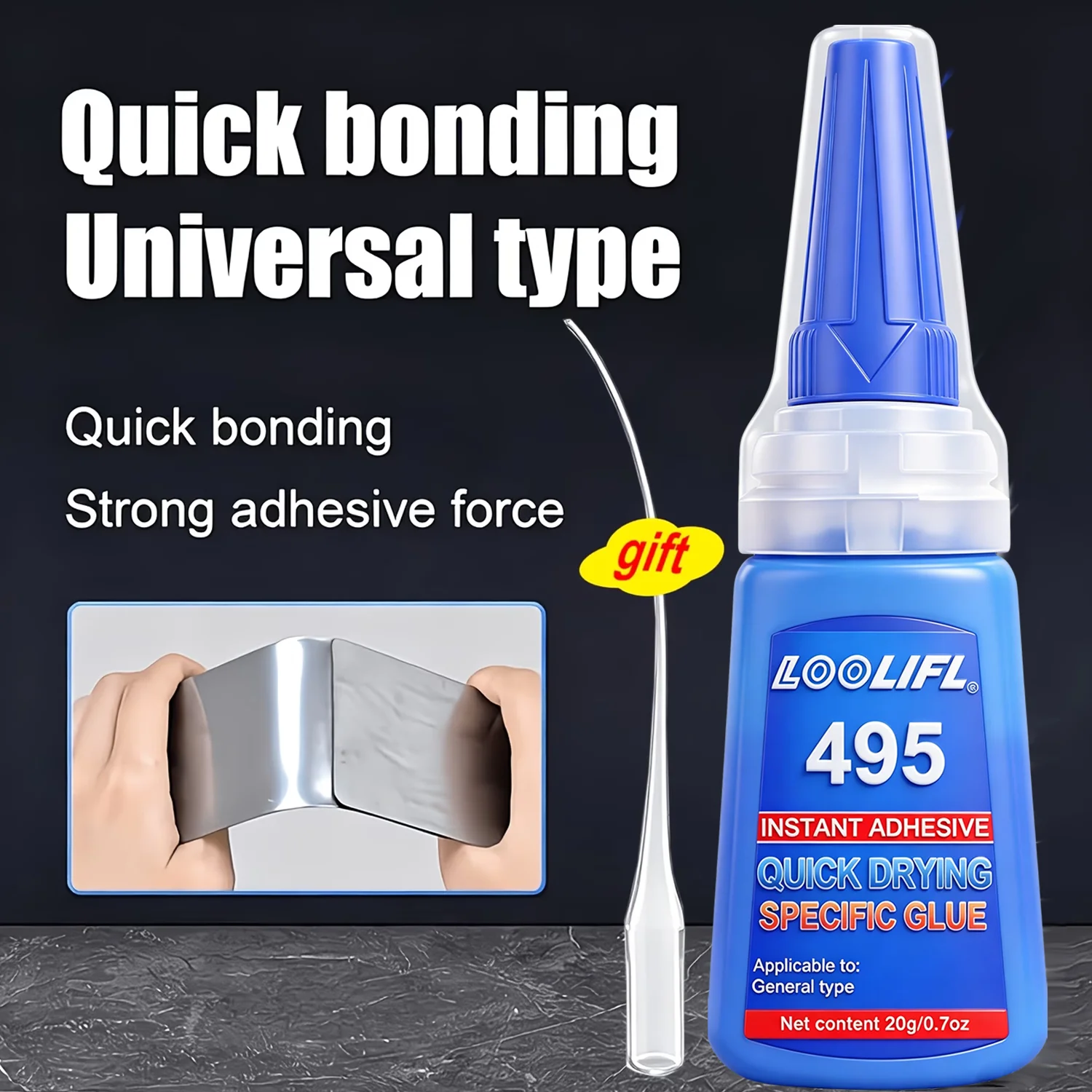 LOOLIFL New 20ML Super Glue Multi Purpose Quick Dry Strong Adhesive Instant Bonding Suitable For Metal Plastic Glass Ceramic DIY - view 2