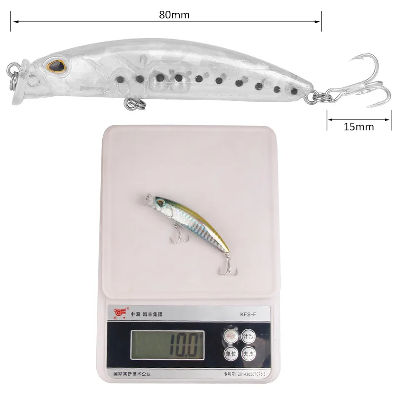 Minnow Fishing Lure 80mm 10g Floating Hard Bait Wobbler Crankbait Carp Striped bass Pesca Fishing tackle SwimBait boxed