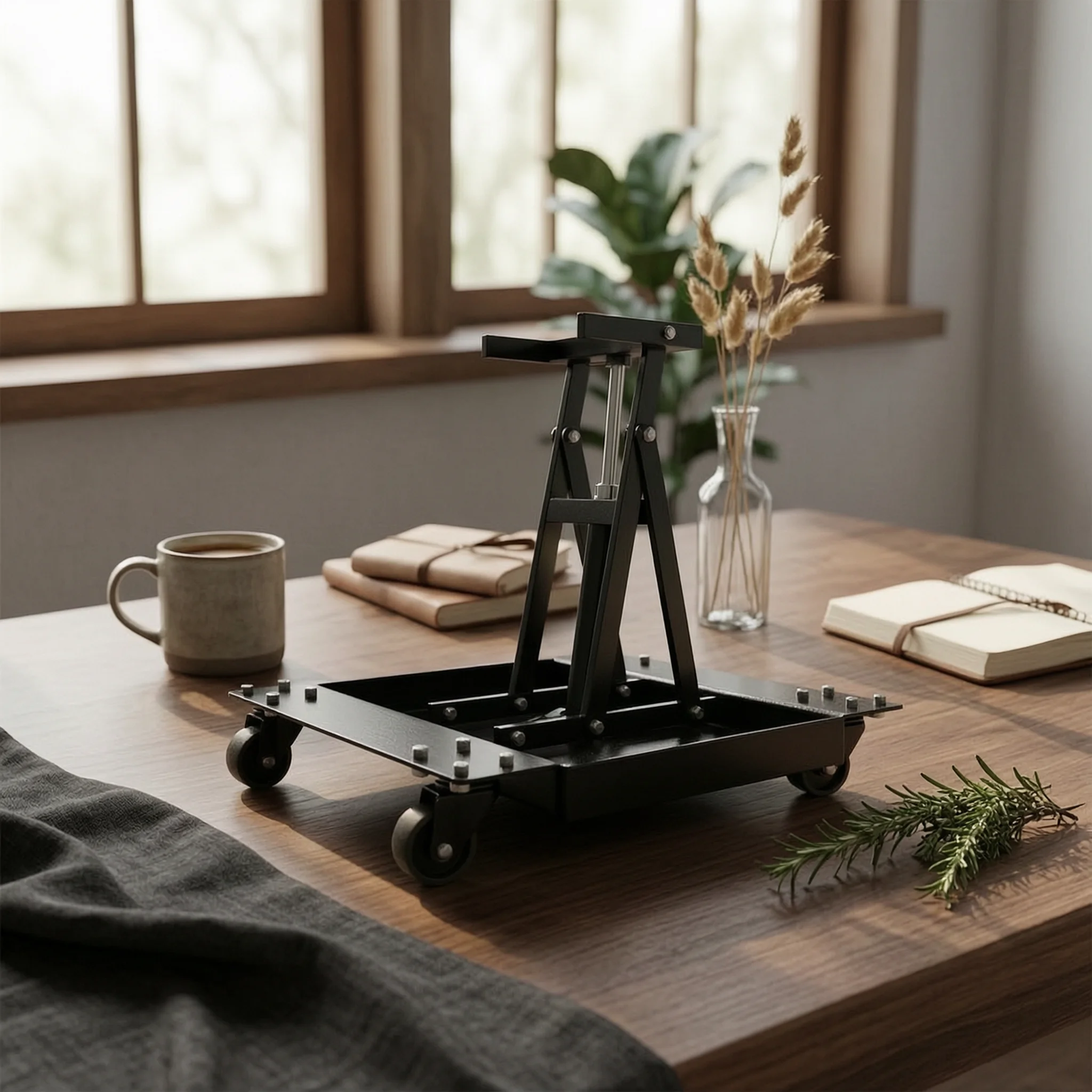 Rolling Tray Frame Compact Mobile Base with Casters Mobile Tool Base Portable Universal for Workshop, Garage