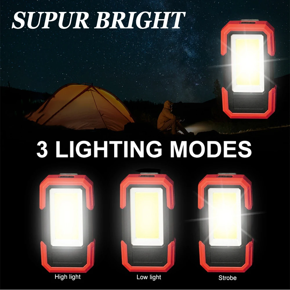 Magnetic COB Work Light Portable Auto Repair Light Battery-Powered Worklight Flashlight Brighten Up Your Outdoor Adventures