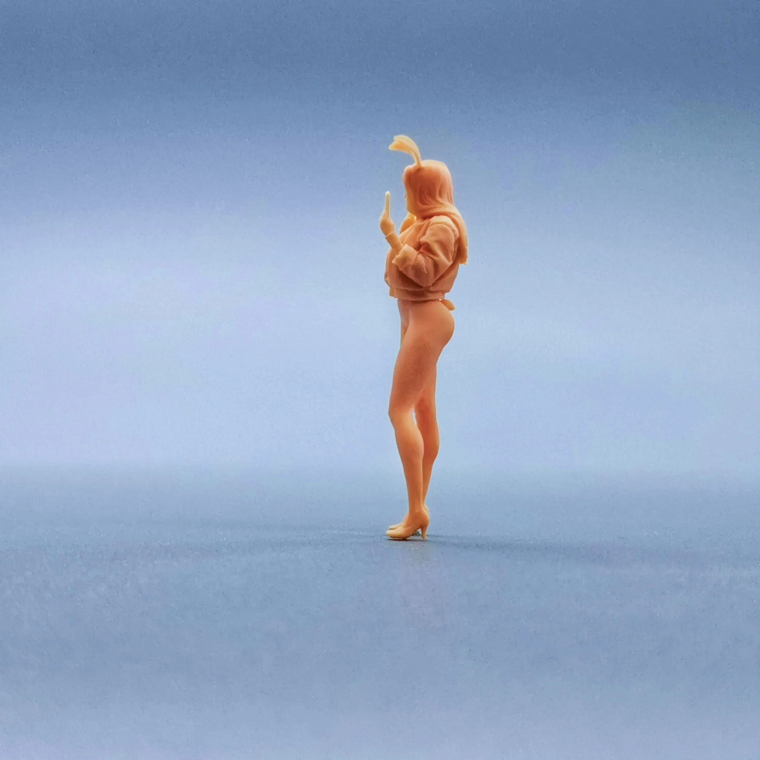 1/64 1/43 Figurines Scale Model Resin Selfie Rabbit Girl Uncolored Miniatures Diorama Hand-painted W129
