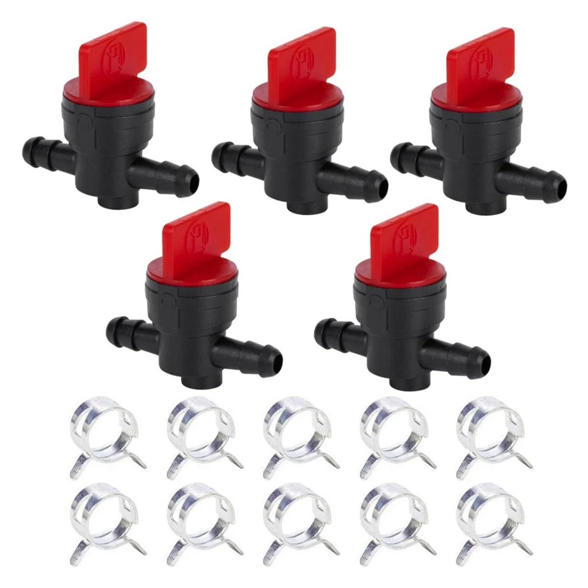 5 pièces 494768 698183   Valve d'arrêt de carburant avec pince pour conduite de carburant de 1/4 pouces, Briggs & Stratton Murray Toro, tracteur de pelouse G