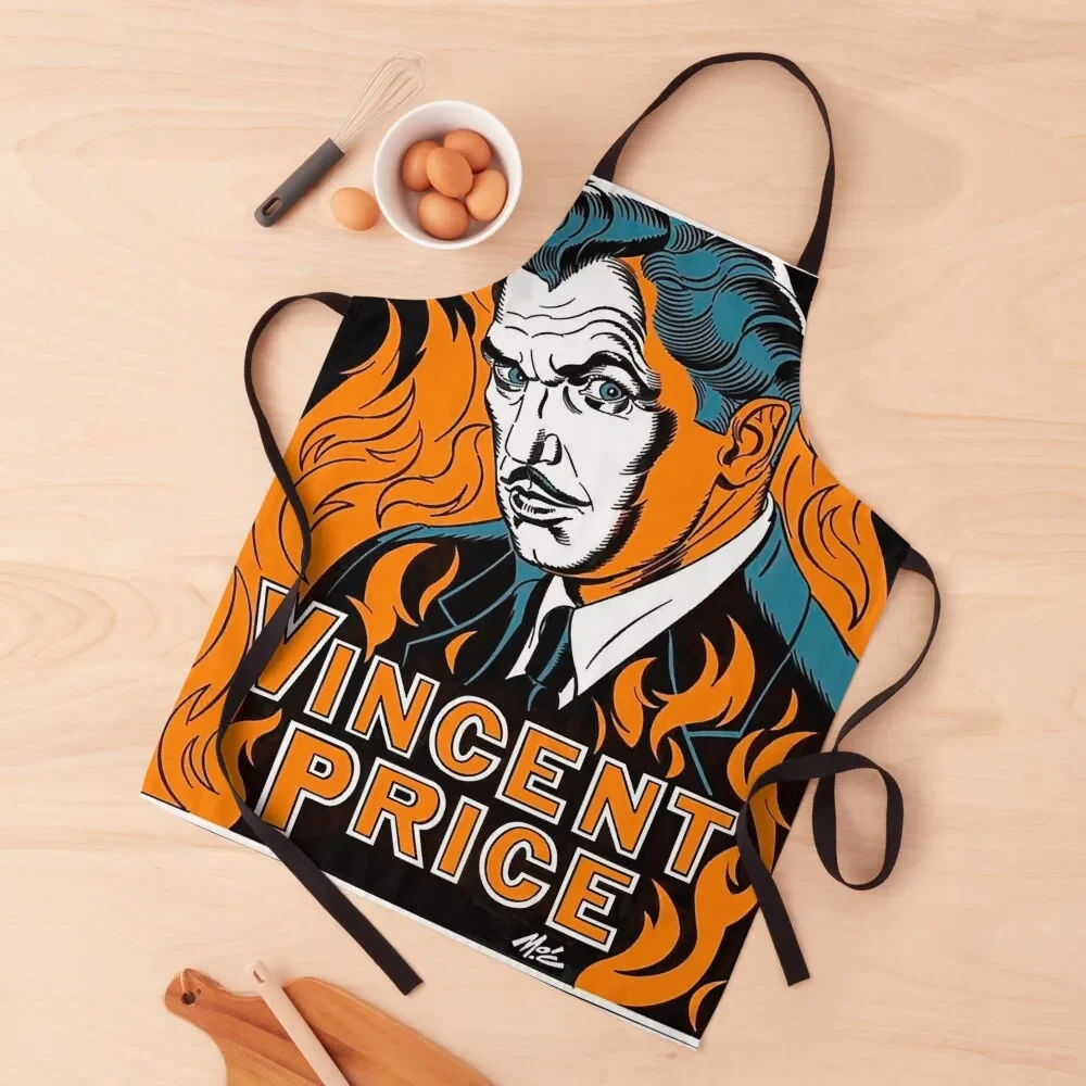 

Vincent Price - Master of horror Apron painting restaurant accessories for women with pocket Kitchen Supplies Apron