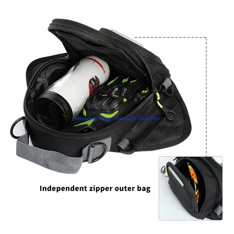 H7BD Large Capacity Motorcycle Pack With Antislip Base And Multiple Pockets Touch Control Phone Pocket for Outdoor