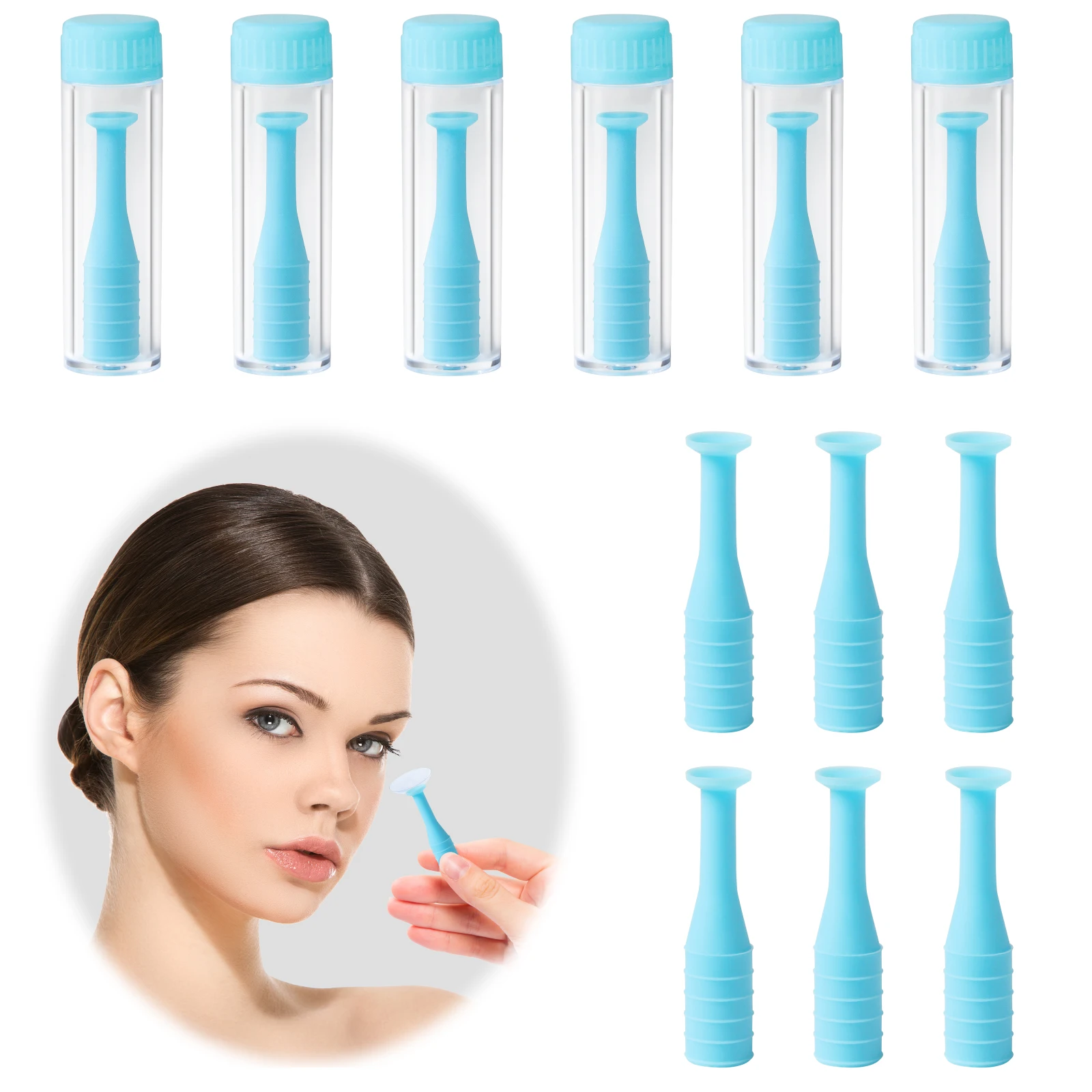 6 Park RGP Contact Lenses Suction Stick Cup Suction Lenses Cup Plunger Stick Eye Tweezers Tool Removal Applicator Insertion