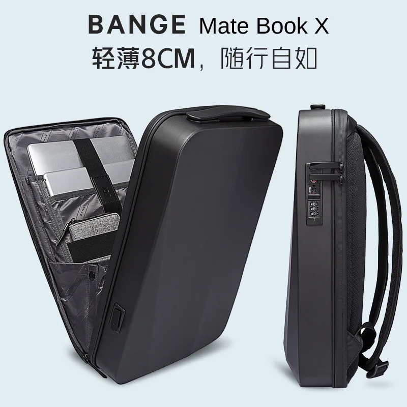 BANGE-Sac à dos PC antivol pour homme, étui rigide pour ordinateur, bagage USB étanche