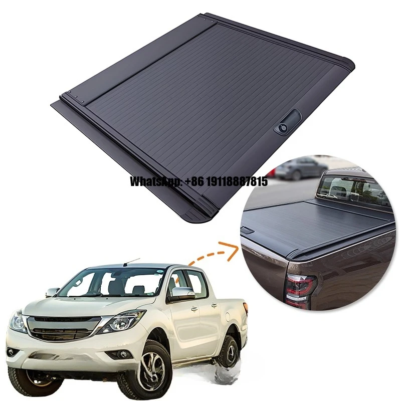 

Waterproof Anti-Theft Car Parts Roller Lid up Pick up Truck Aluminium Alloy Tonneau Cover for Mazda BT-50 Crew Cab 2017+