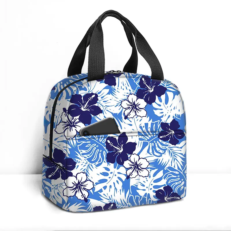 Hawaiian Turtle Print Lunch Bag Cooler Thermal Bag for Women Polynesian Traditional Tribal Lunch Box  Tote Food Picnic Bags Gift