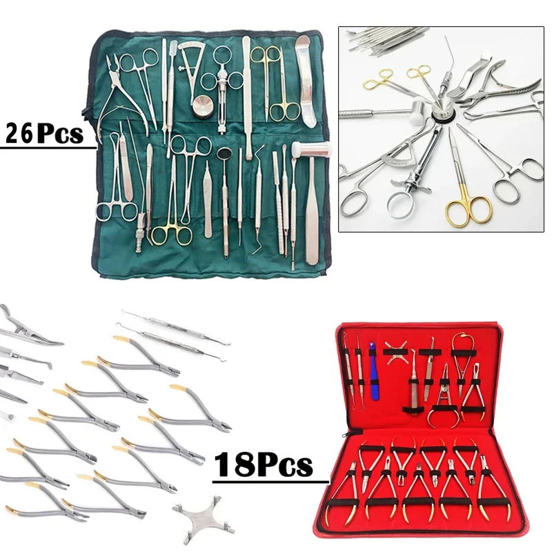 

18/26pcs Dentist Tool Orthodontic Dental Implant Orthodontic pliers Forming pliers stainless steel Oral Tool