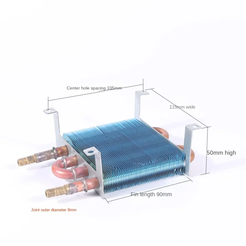 Small Condenser Without Shell Radiator Heat Exchange Chiller Part Heat Exchanger Copper Tube Aluminum Fin Computer Cold Row