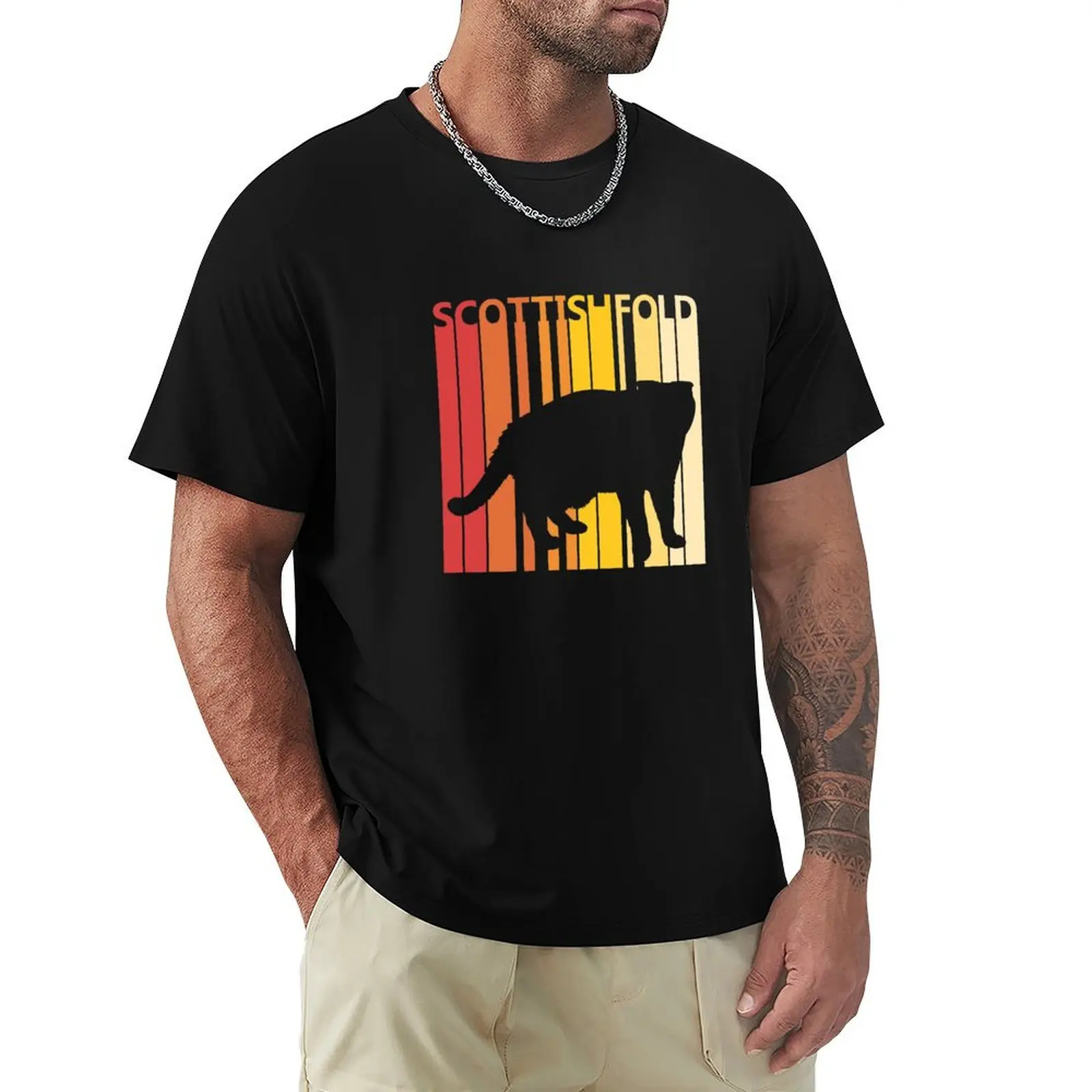 Scottish Fold Cat Owner Gift T-Shirt Novelty Print Casual Tee Shirt
