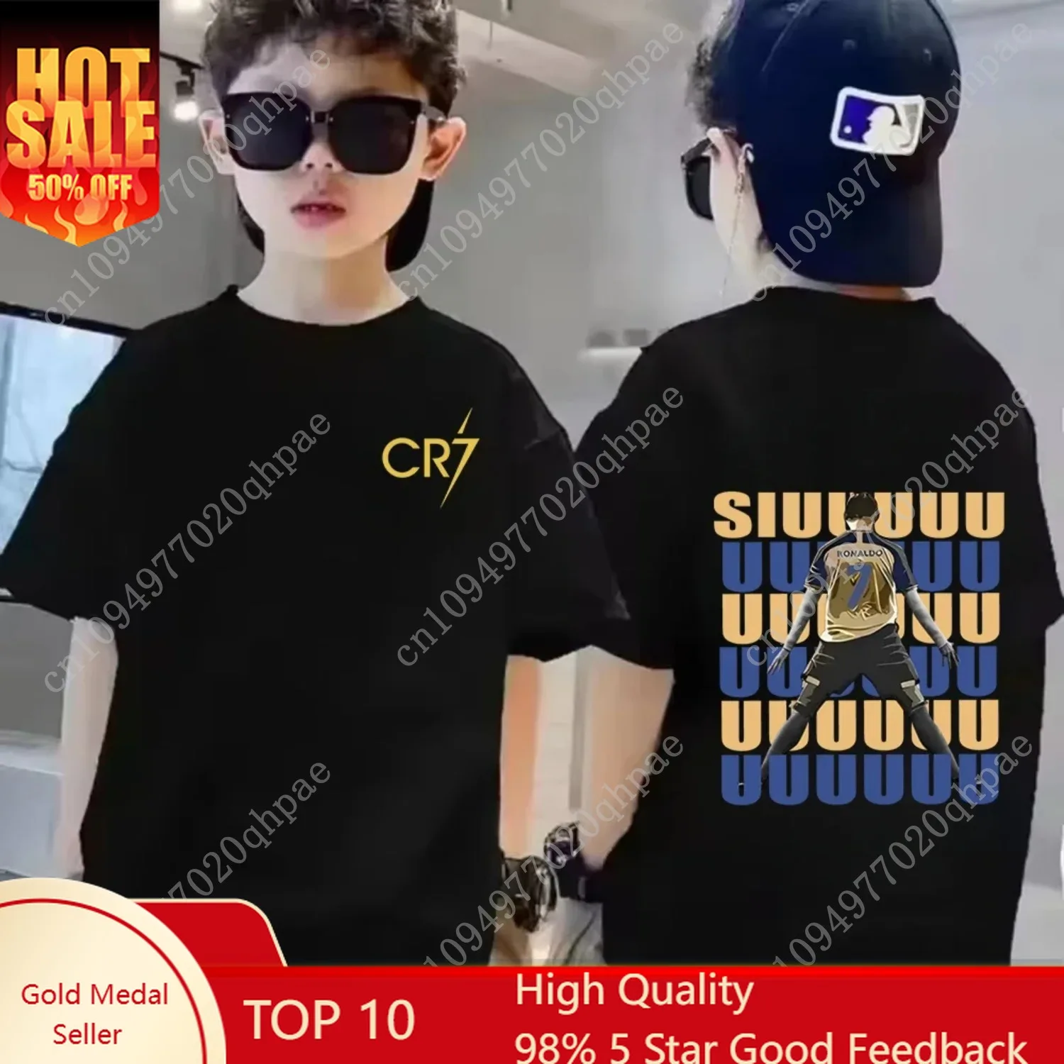 

Summer Cotton Children T-shirt CR7 Ronaldo Breathable Boy Casual Fashion Short Sleeve Kid Idol Clothes Sport Baby Tee Tops