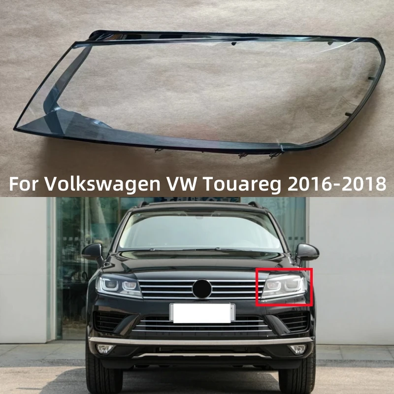 

For Volkswagen VW Touareg 2016 2017 2018 Car Transparent Housing Front Headlights Lens Shell Cover Glass Lampcover Lampshade