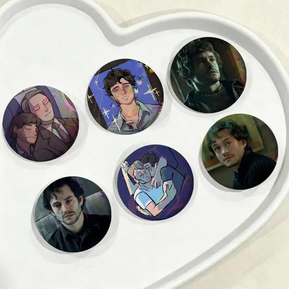 TV Show Role Will Graham Button For Badge Custom Laser Hologram Enamel Pin Badge Metal Lapel Brooch For Clothes Accessory Gift