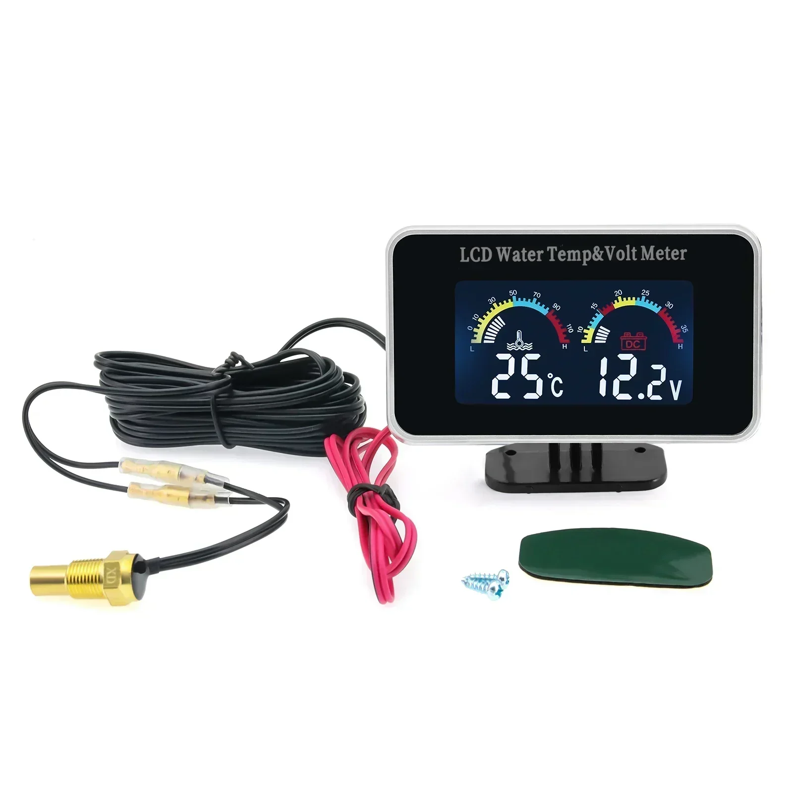 3-in-1 Universal Auto 12V/24V LCD Digital LKW Auto Öldruck Spannung Wassertemperatur Kombinationsanzeige mit 1/8 NPT Sensoren – Detail 14