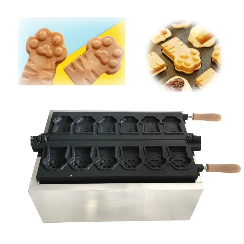 Commercial Dog Cat Paw Shaped Waffle Maker Electric Bear Waffle Stick Maker Cartoon Tiger Paw Waffle Iron Machine