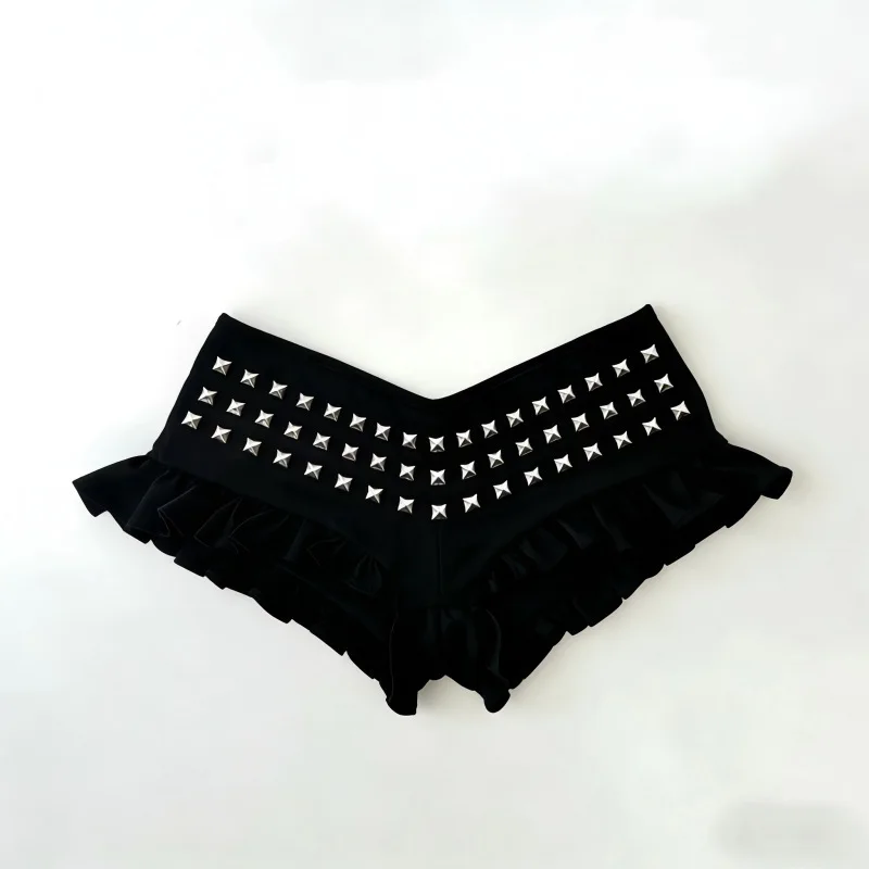 American Style Low Rise Sexy Spicy Girl Solid Color Square Hot Diamond Lace Super Shorts Kawaii Girl Hot Pants