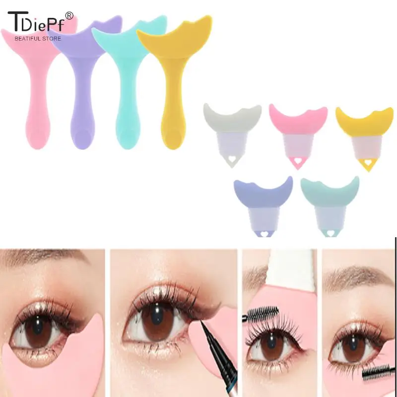 1* Mascara Baffle Silicone Eyeliner Stencils Eyeshadow Pad Women Makeup Eyeshadow Applicator Mascara Baffle Easy Eye Makeup Tool