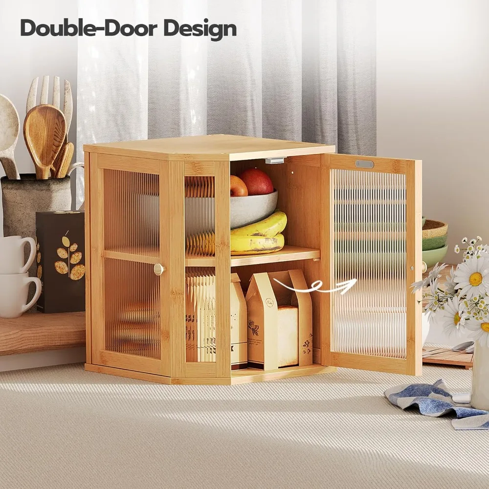 Large Capacity 2-Tier Corner Bread Storage Container, Kitchen Countertop Bread Keeper