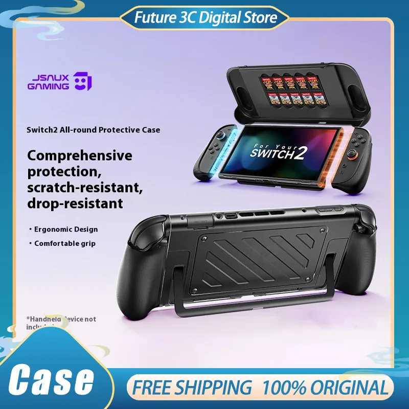 Jsaux capa protetora de corpo inteiro para switch 2 ns2, capa frontal resistente a quedas, à prova de choque para acessórios de console ns2