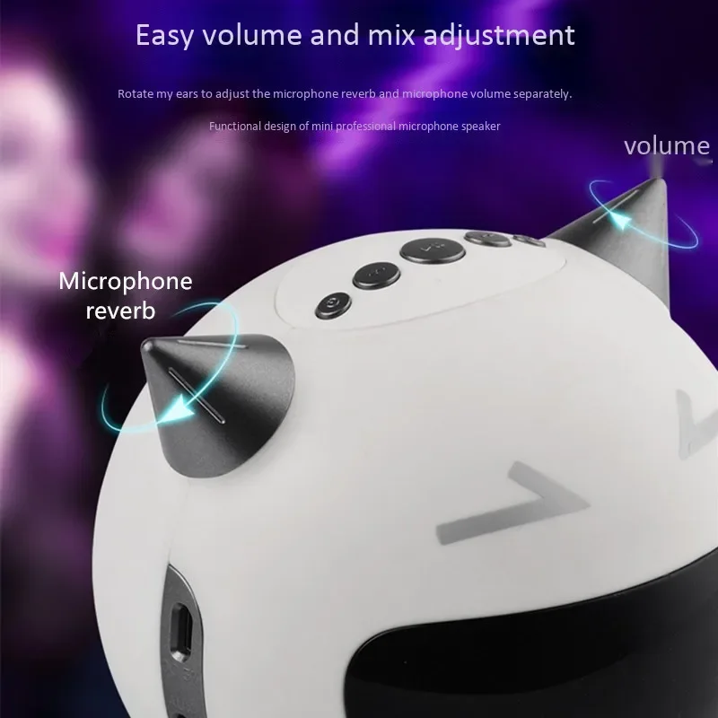 Portable Bluetooth Speaker Bedside LED Alarm Clock K Song Microphone FM Radio Wireless Audio AUX TF Card Player MP3 Robot Table