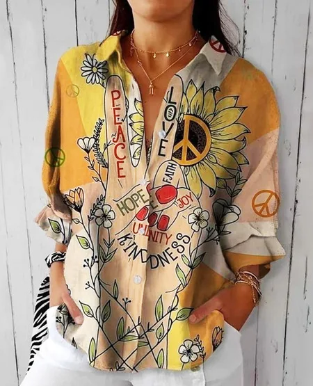 

Women's shirt casual loose soft comfortable button lapel fashion shirt sun shade breathable women shirt Blouse Long Sleeve Shirt