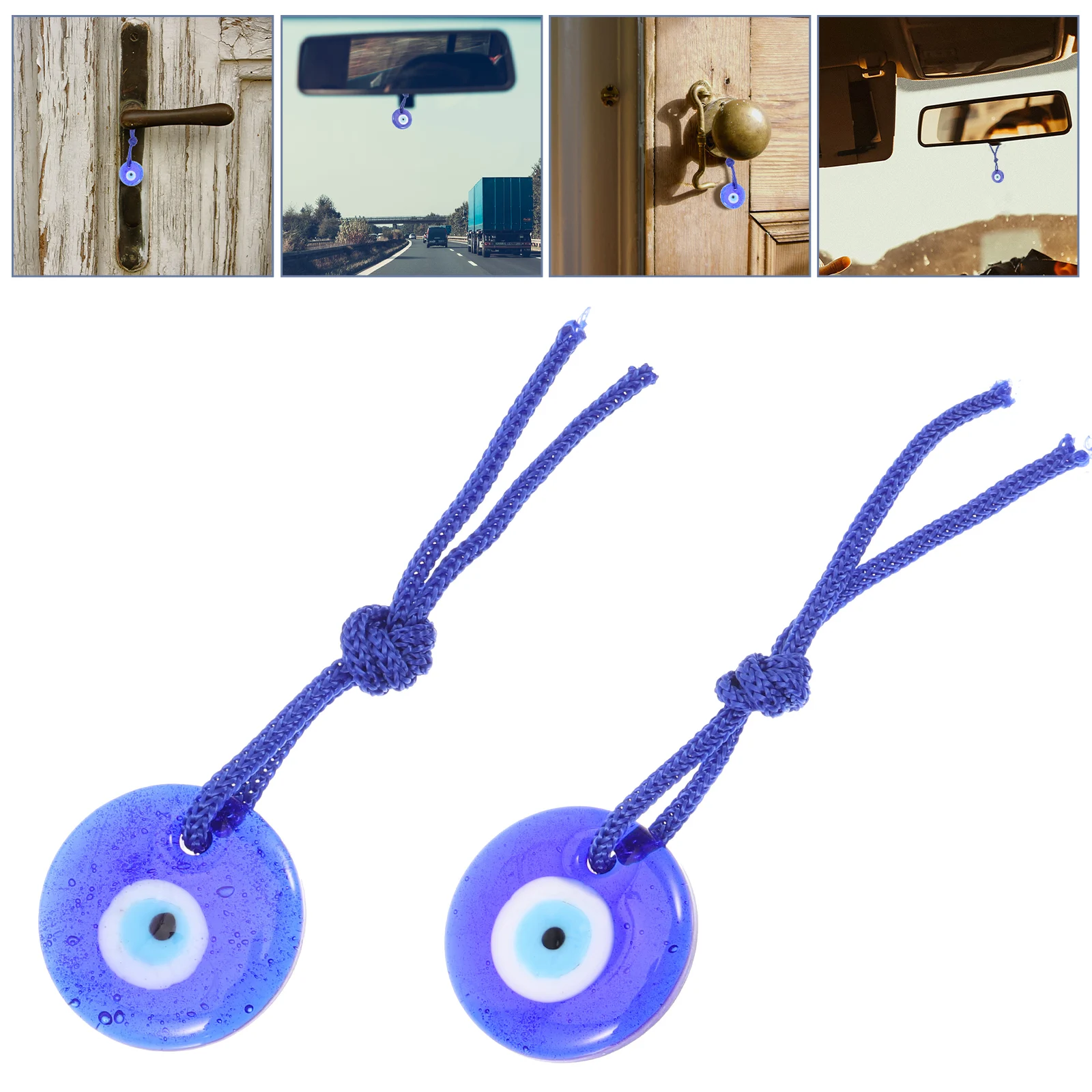 

20 Pcs Eye Pendant 3cm Turkish Hanging Adorn Blue Glass Beads Wall Hanging Home Decor Rearview Mirror Charm Gift