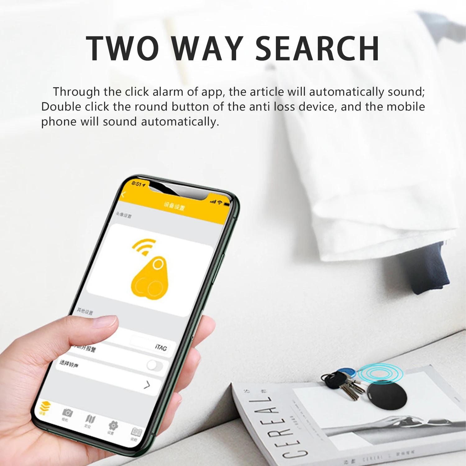 3 Stück Bluetooth 5,0 Locator Artikel Tracker Mini Locator geeignet für die Verfolgung von Smart Anti-Loss-Gerät Cat Dog Locator