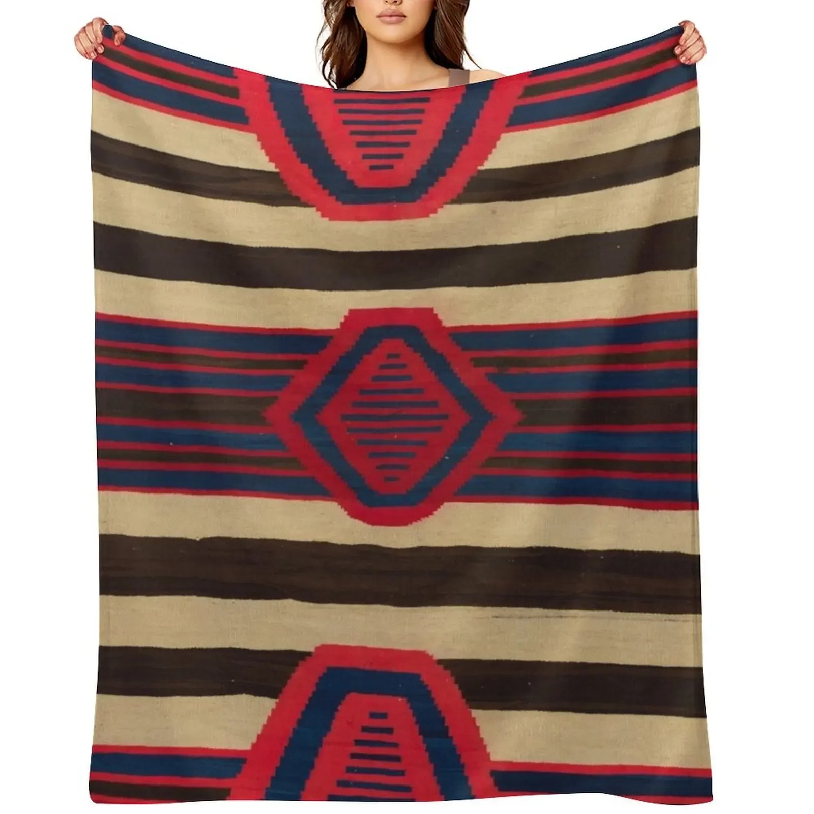 Indigenous Designs I Chief's blanket Navajo Weavings Throw Blanket Soft Beds Personalized Gift Luxury Throw Bed Blankets