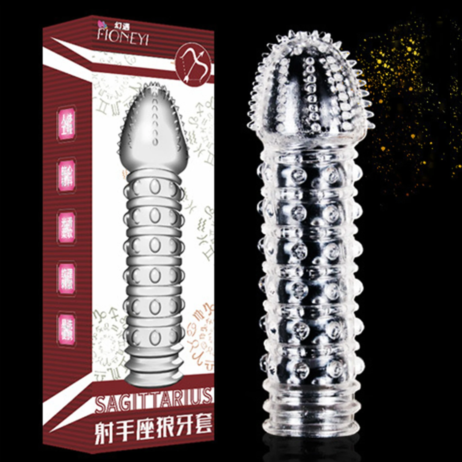 Larger Spikes Condoms For Man Pleasure Sex Toys Female G spot Vaginal Stimulation Condom Ribbed Penis Sleeve Adult Supplies