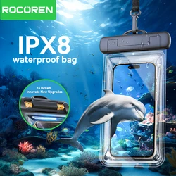 Rocoren Waterproof Phone Case for iPhone 16 15 14 Pro Samsung Xiaomi Swim Water Proof Phone Case Bag Universal Protection Cover