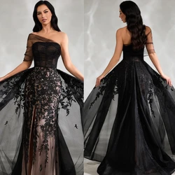 Prom Dress Evening Saudi Arabia Tulle Lace Pleat Graduation A-line One-shoulder Bespoke Occasion Gown Long Dresses