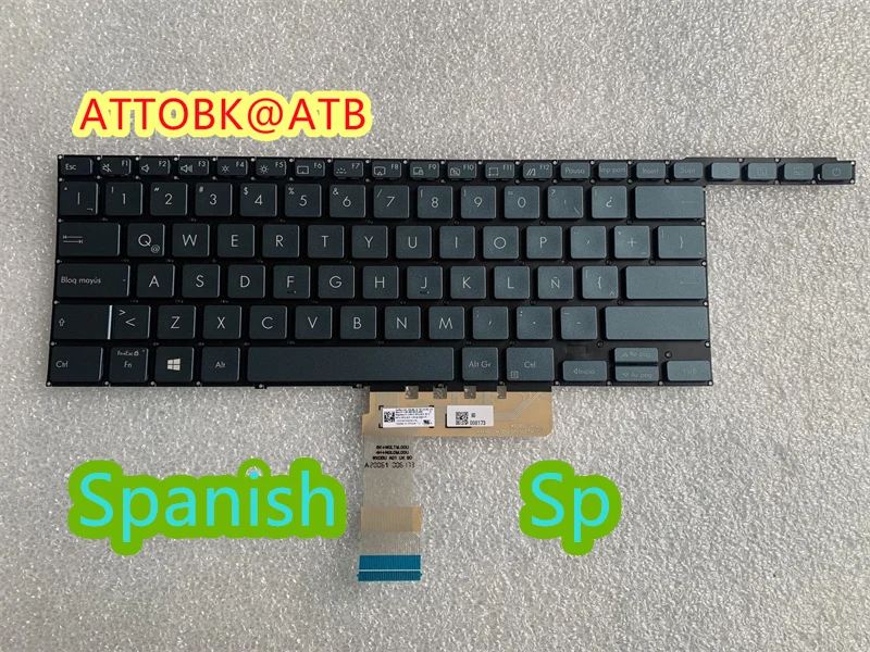 Imagem -03 - Teclado Portátil para Asus Zenbook Pro Duo Eua Espanhol Francês Russo br Backlight 15 Ux581 Ux581g Ux581gv Ux581lv x2 Pro Ux5000g Eua