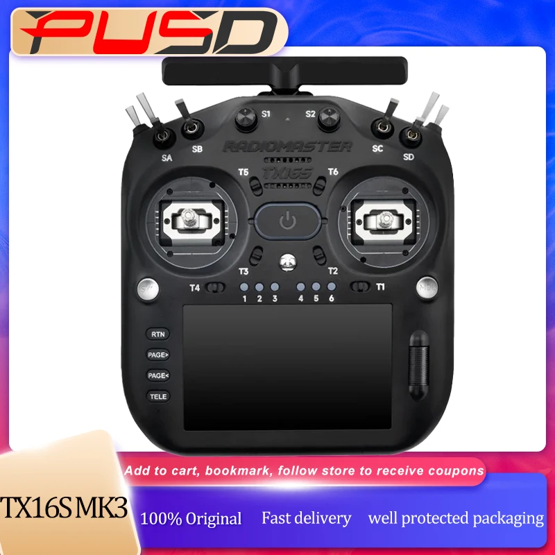 Radiomaster TX16S MK3 2.4GHz 900MHz V6 Hall Gimbal 5 inch IPS Touchscreen Gemini Dual Band ExpressLRS Radio Controller - image 1 of 6