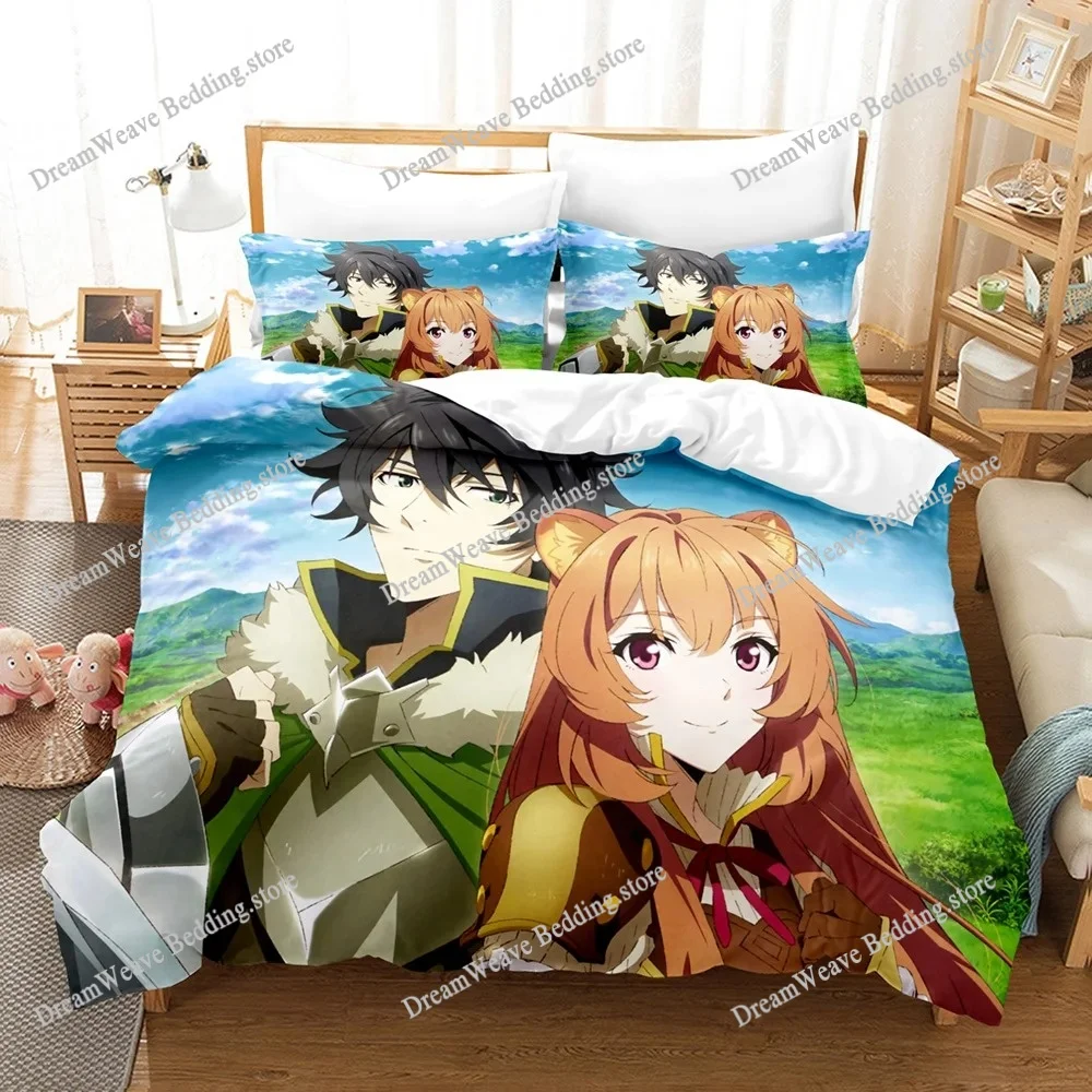 

New Anime The Rising of The Shield Hero Bedding Sets Duvet Cover Set with Pillowcase Twin Full Queen King Bedclothes Bed Linen