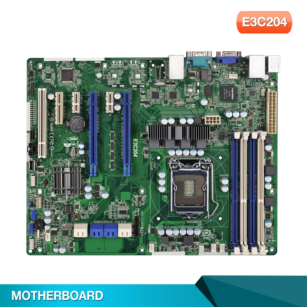 Server Motherboard E3C204 For ASROCK Socket H2 LGA1155 Support E3-1200 V2 Fully Tested Good Quality