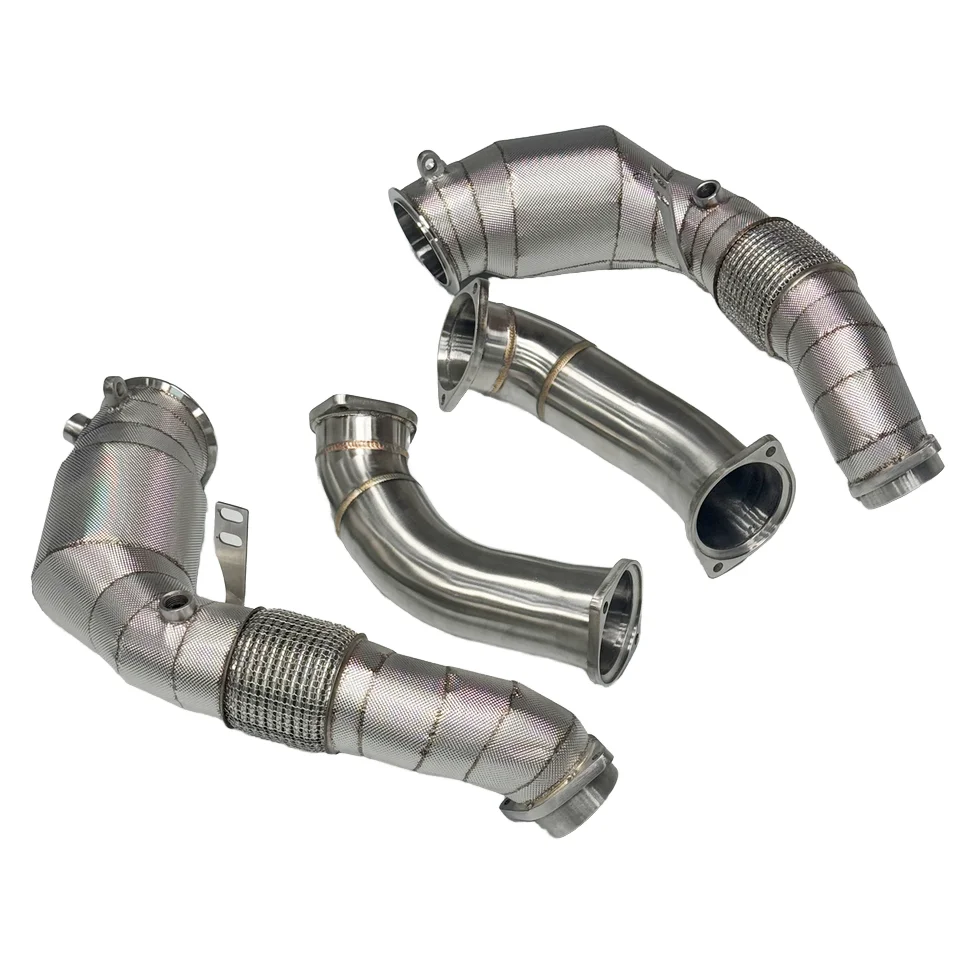 

2023+ for BMW X5M 4.4T 304 Stainless Steel Heat Shield Exhaust Downpipe with Three Way Catalytic Converter New for F95 S68
